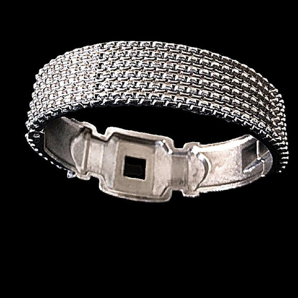 Avalaya Two Tone Mesh Hinged Bangle Bracelet - image 7
